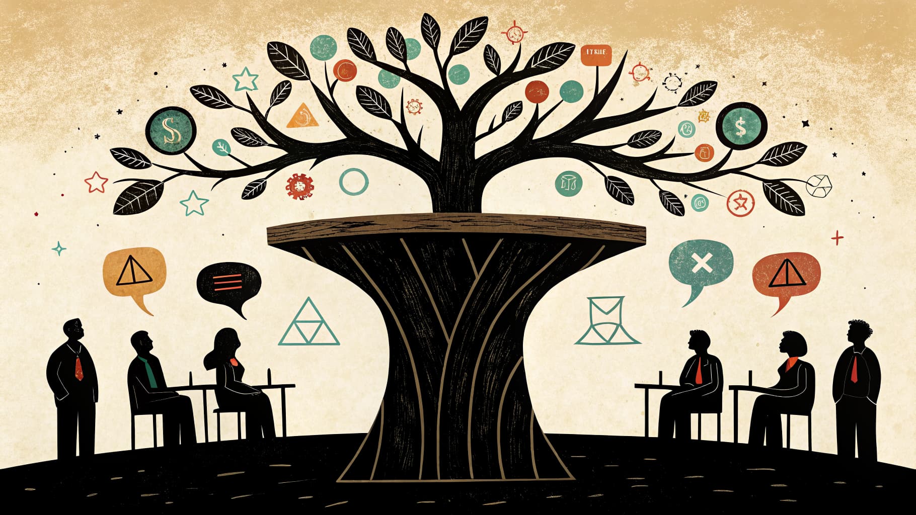 Leerlingen in een halve cirkel tijdens een gestructureerd town hall-debat in een klaslokaal