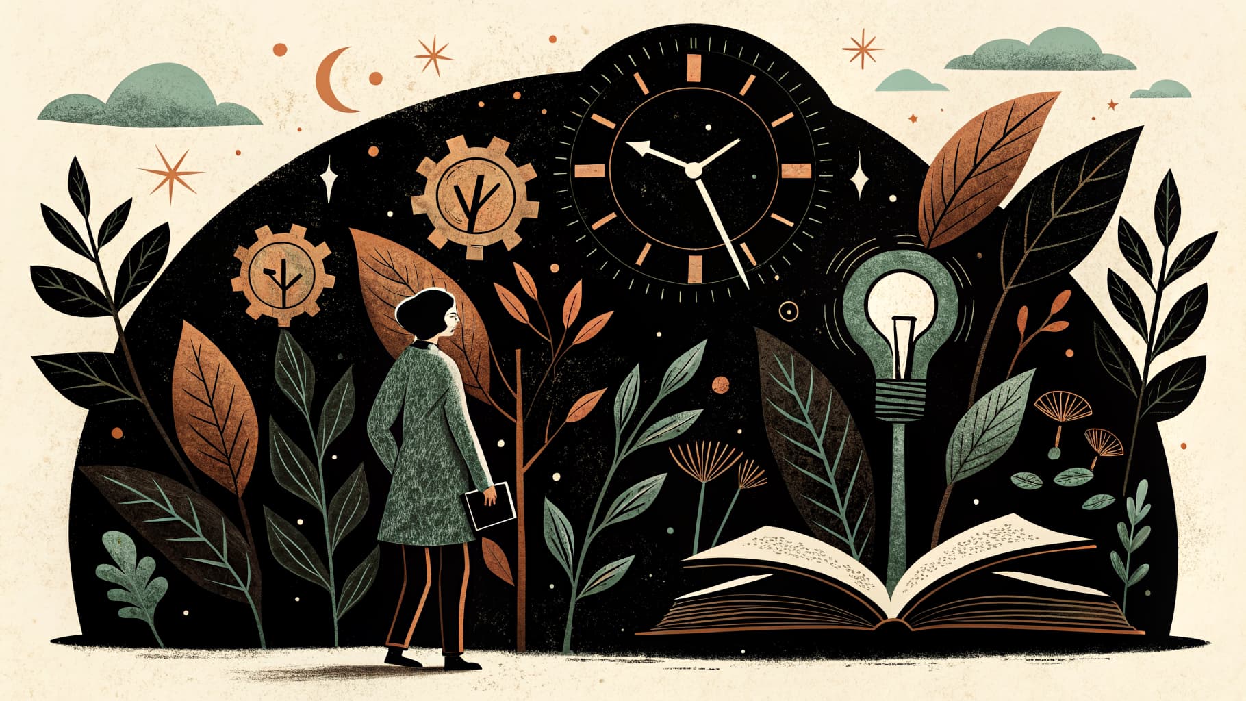 A teacher reviewing AI-generated lesson plans on a laptop in a modern classroom