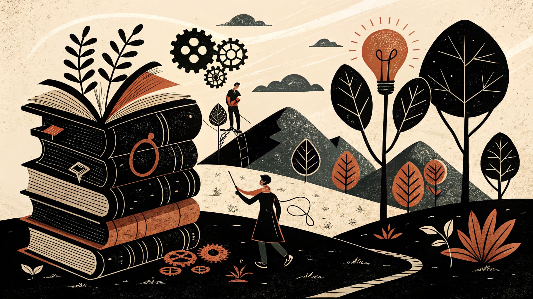 Professor planejando aula com caderno aberto, materiais coloridos e tablet sobre a mesa