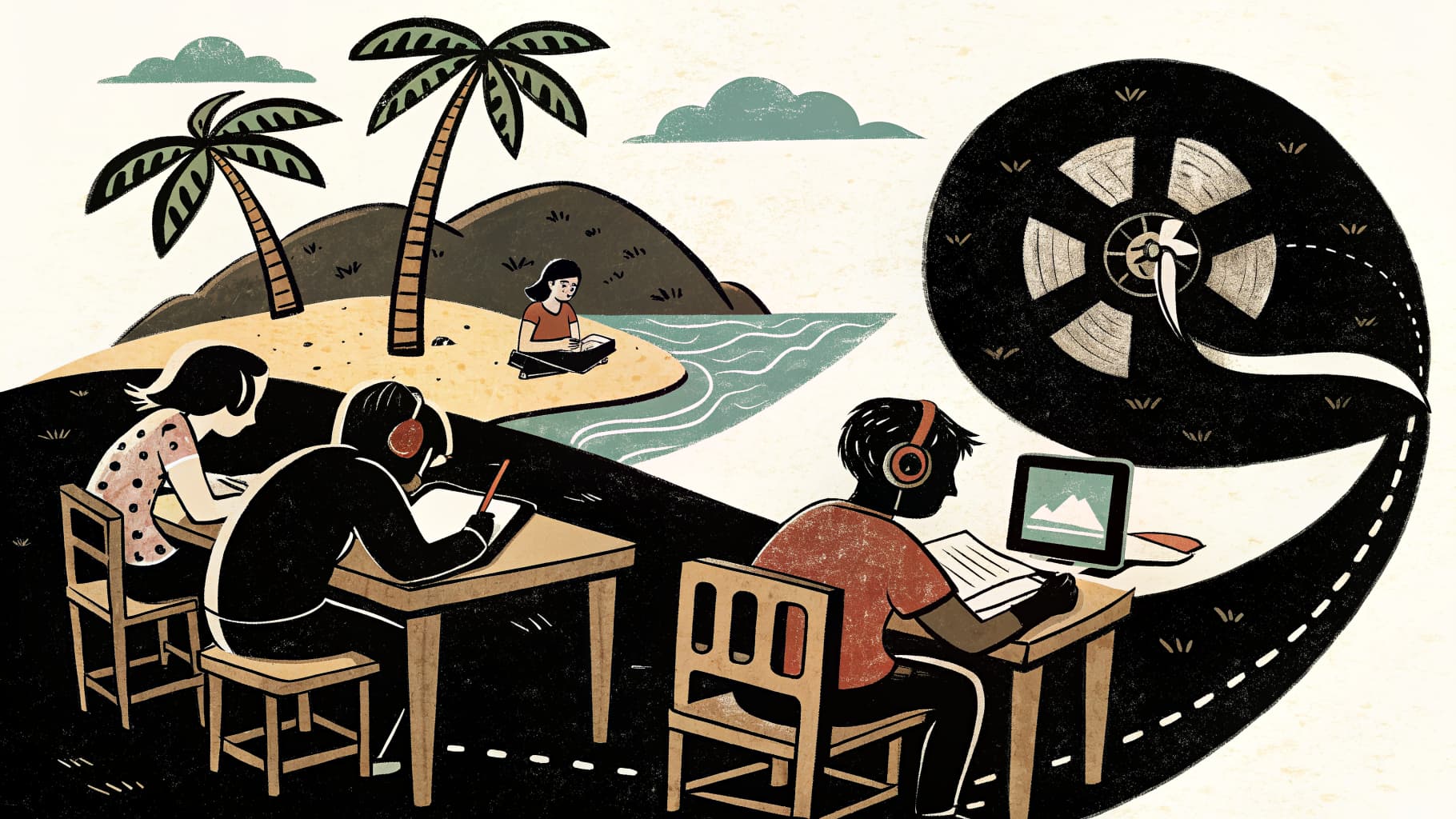 Professor circulando entre grupos de alunos trabalhando em diferentes estações de aprendizagem em sala de aula