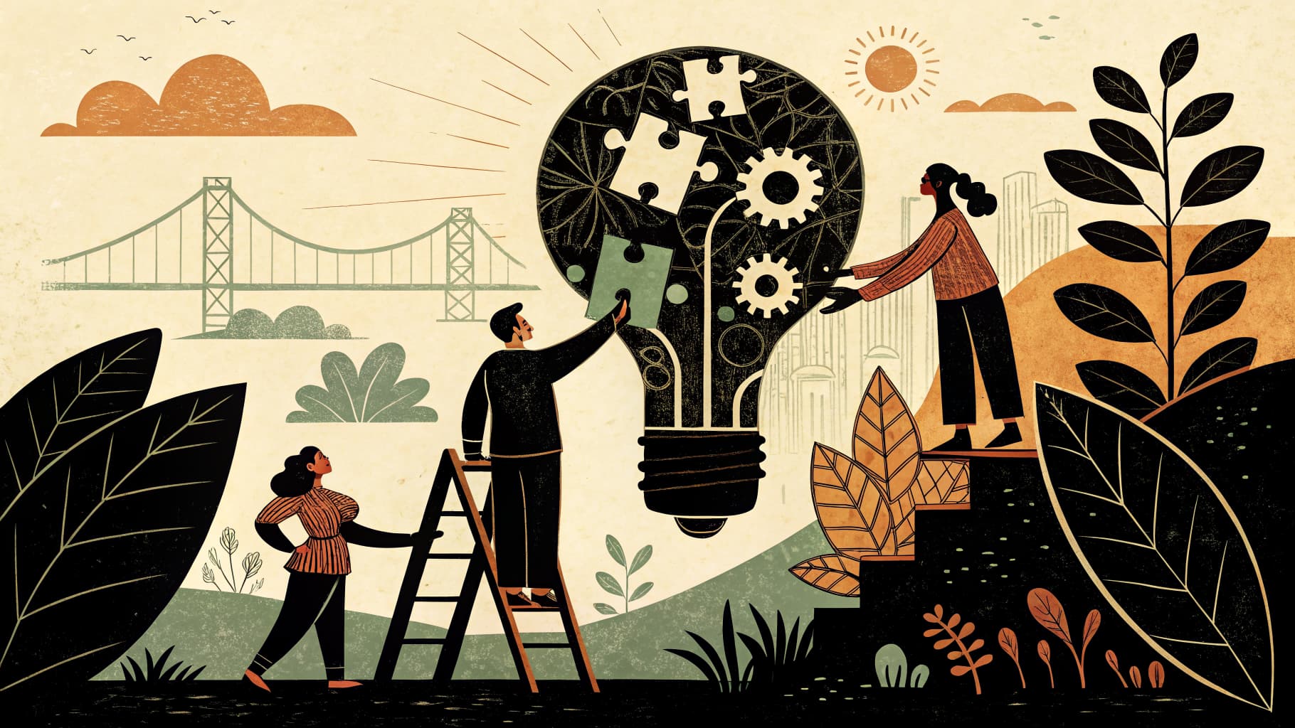 Estudiantes de secundaria reunidos alrededor de una mesa analizando mapas y materiales de investigación durante una actividad de aprendizaje basado en problemas