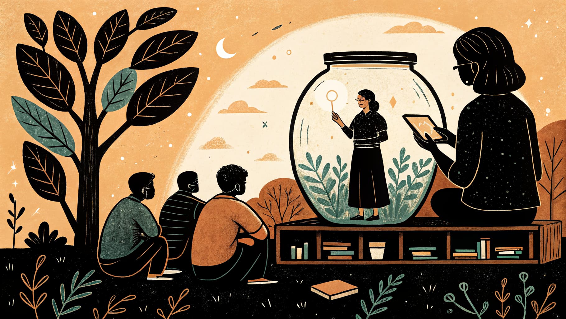 Gestora escolar atualizando o regimento escolar com documentos sobre a nova lei do celular