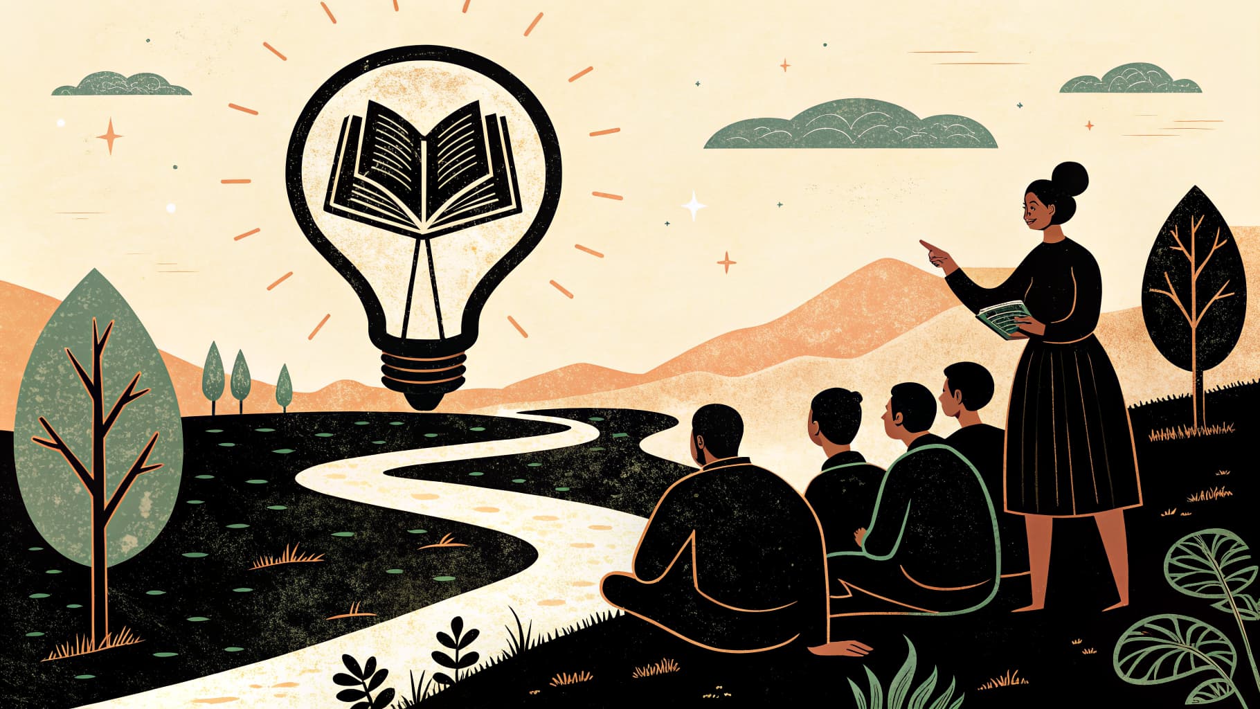 Alunos do ensino fundamental trabalhando em grupo ao redor de uma mesa com materiais de pesquisa, representando a metodologia da Aprendizagem Baseada em Problemas