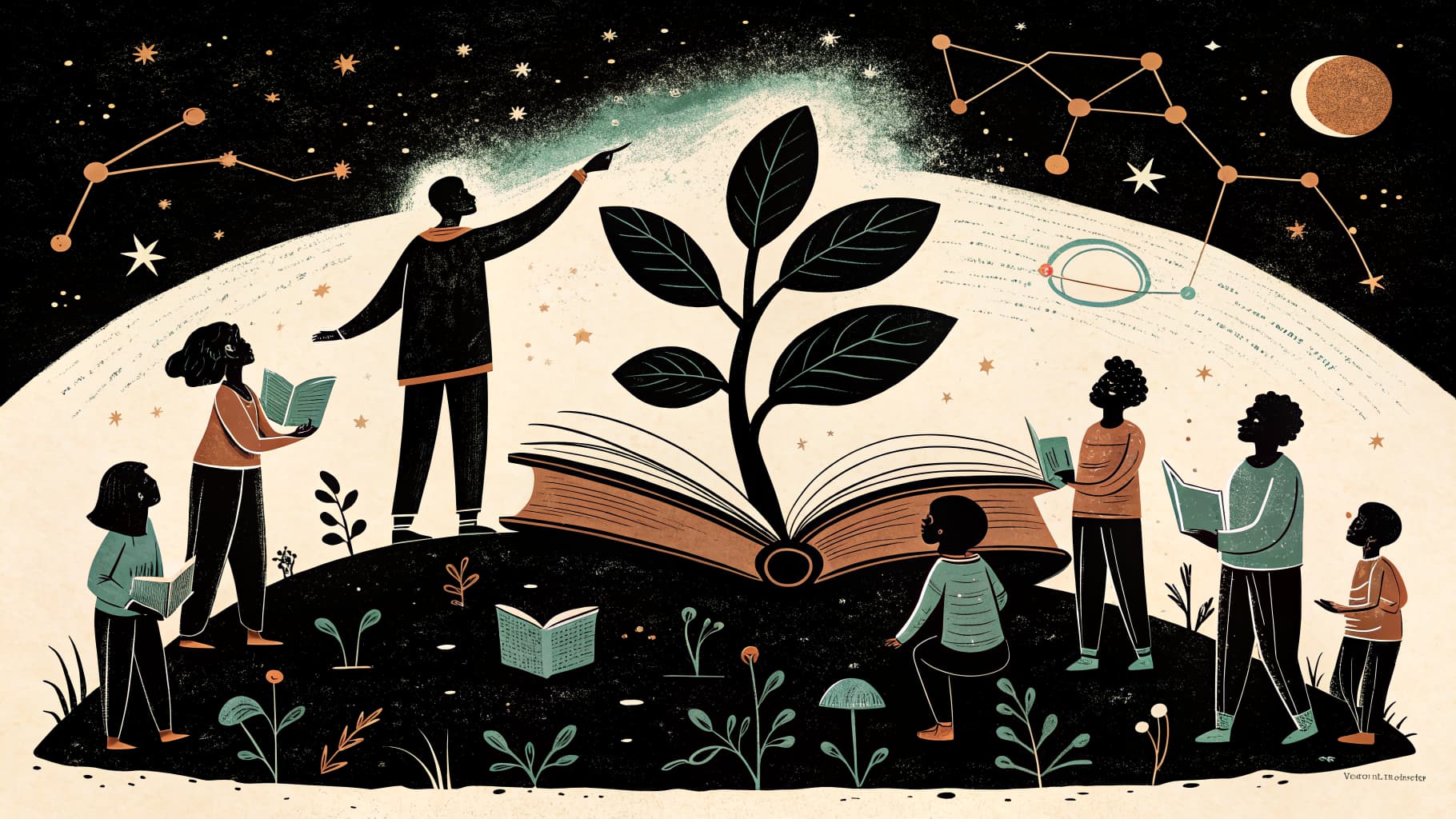 Alunos trabalhando juntos em uma atividade prática de ciências ao ar livre, coletando amostras de solo e esboçando observações em cadernos