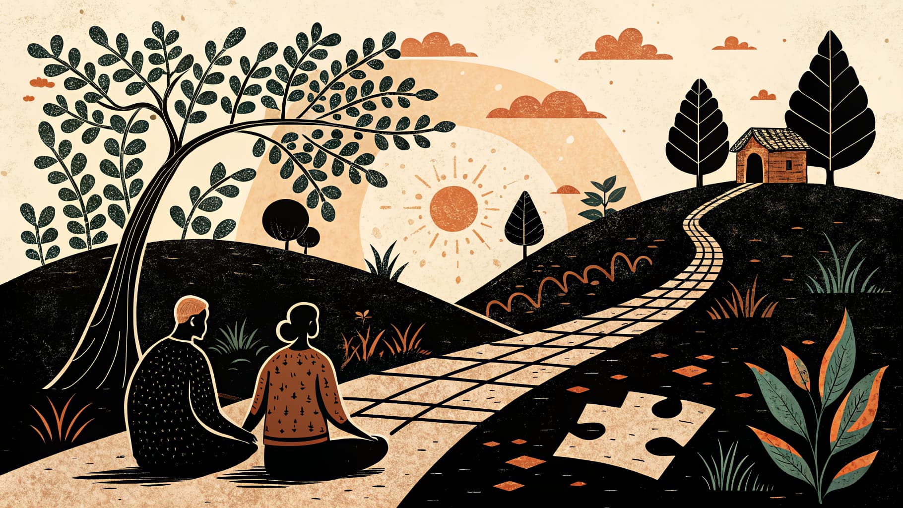 Groupe d'élèves collaborant autour d'une table de travail, guidés par leur enseignant dans une salle de classe moderne