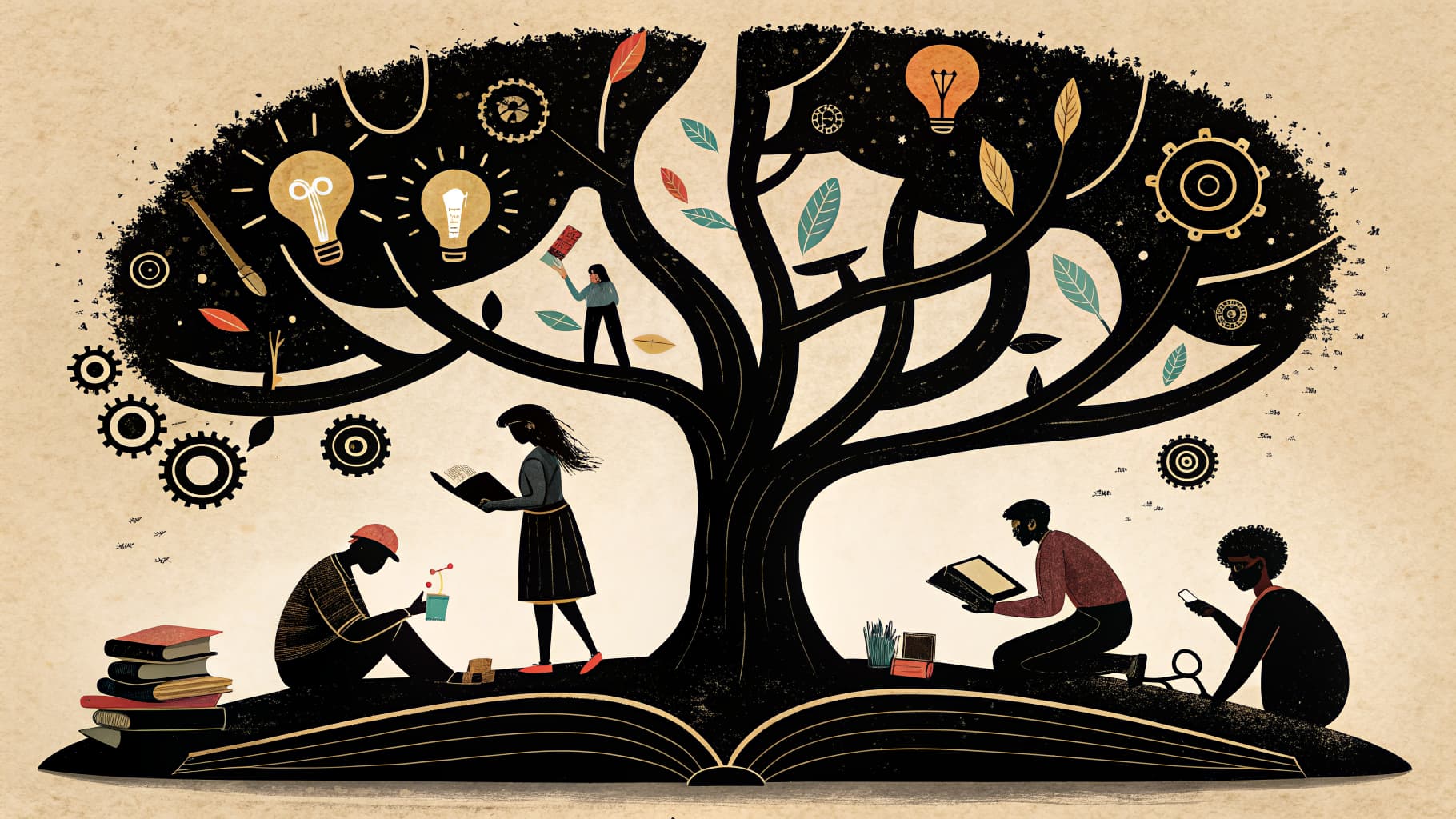 A teacher reviewing a UDL lesson plan template on a laptop surrounded by diverse student learning materials