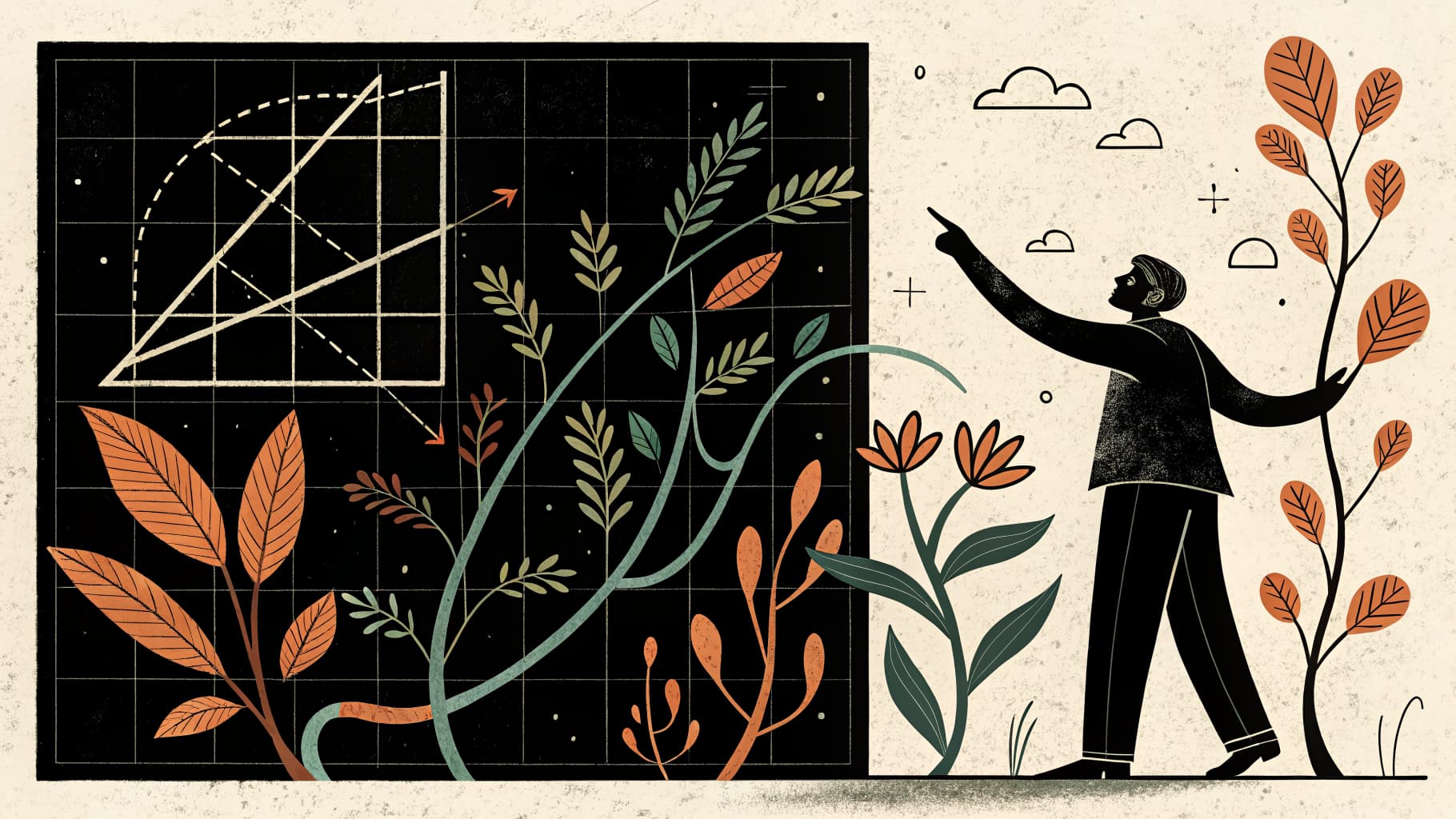 A teacher sketching a flexible lesson framework on a whiteboard surrounded by sticky notes representing student-centered activities