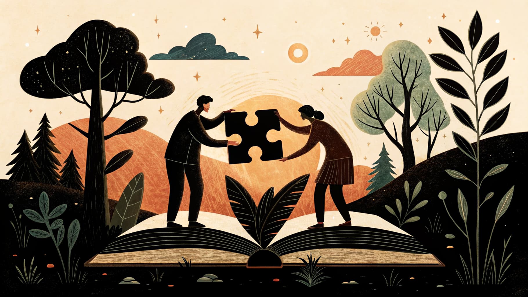 Estudiantes de secundaria trabajando en grupos alrededor de mesas con materiales de proyecto, supervisados por su docente