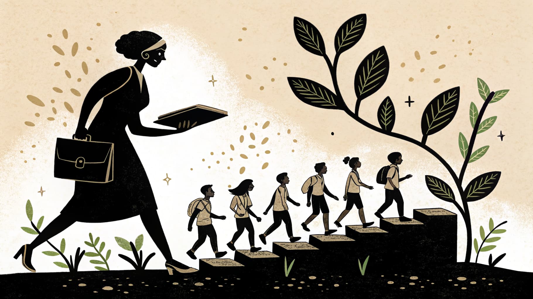 Docente revisando una rúbrica de evaluación LOMLOE con sus alumnos en el aula