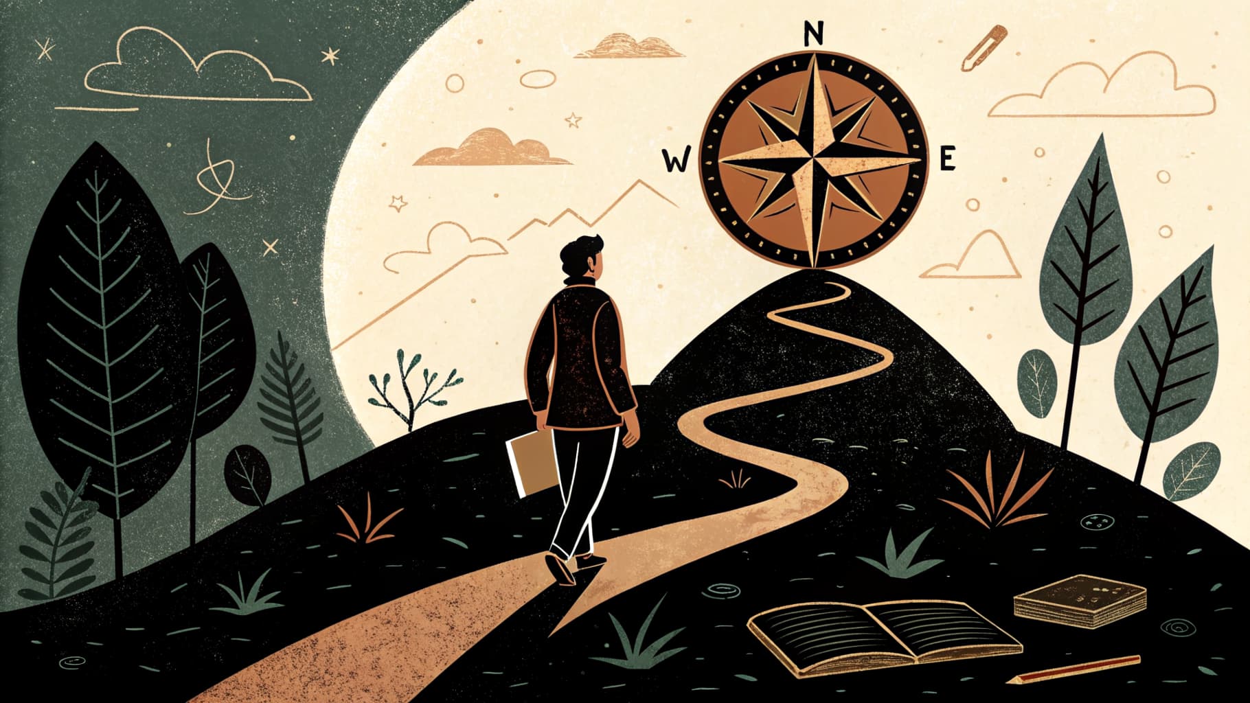 Uma professora revisando um modelo de plano de aula de design reverso com mapas curriculares, rubricas de avaliação e objetivos de aprendizagem exibidos em um quadro branco na sala de aula