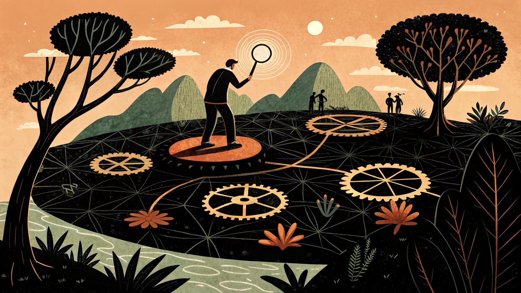 K-12 students engaged in a hands-on inquiry-based activity while a teacher facilitates discussion