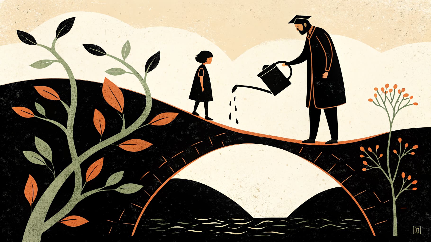 A teacher reviewing student work at a desk, providing real-time written feedback as part of a formative assessment routine