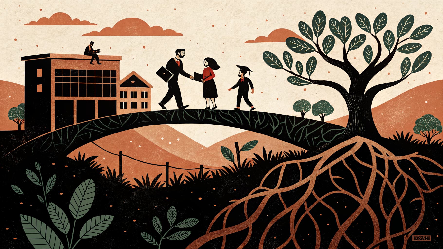 Schülerinnen und Schüler diskutieren gemeinsam an einem Tisch in einem modernen Klassenzimmer