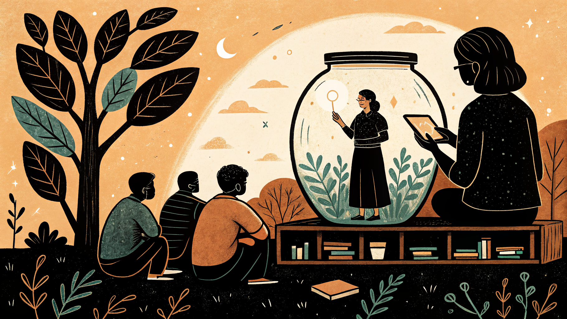 Gestora escolar atualizando o regimento escolar com documentos sobre a nova lei do celular