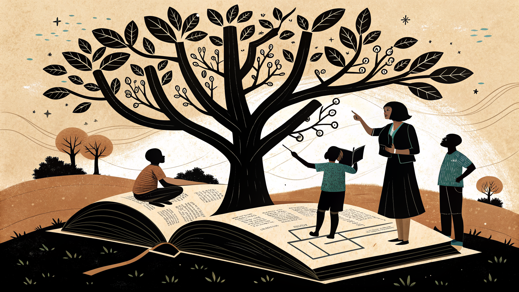 Estudiantes de primaria en México trabajando en equipo en un proyecto escolar con materiales sobre la mesa