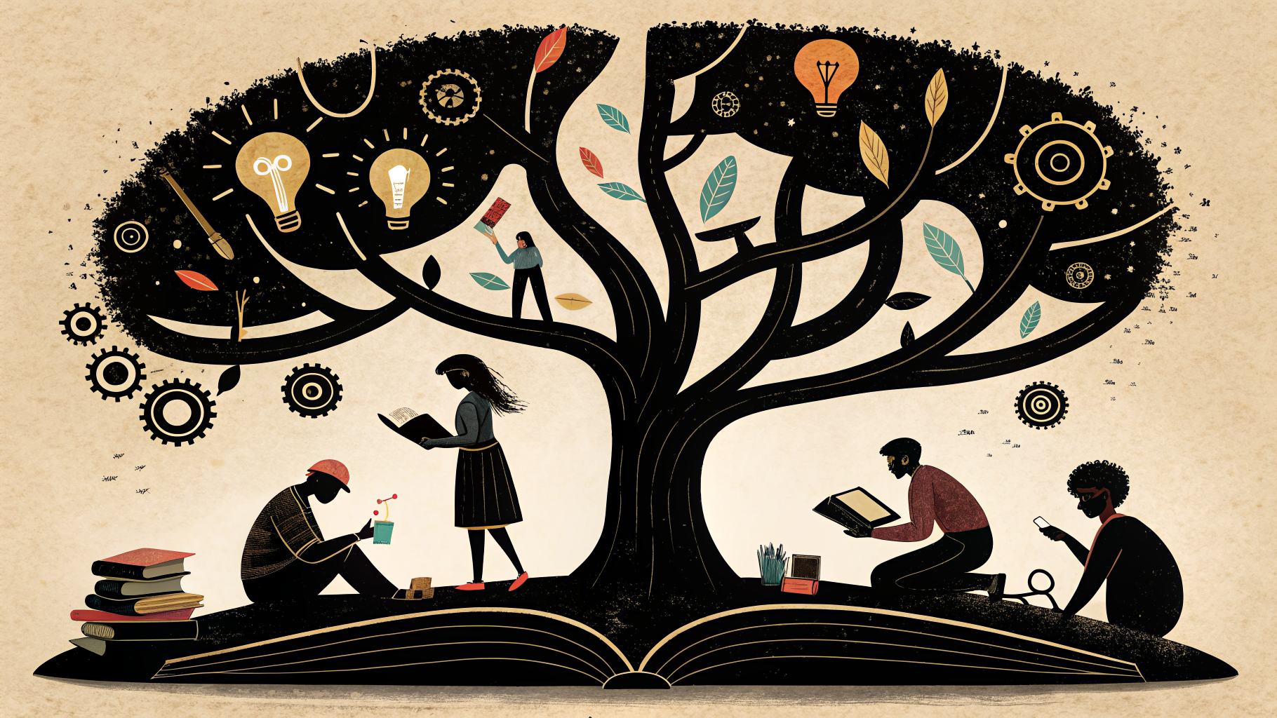 A teacher reviewing a UDL lesson plan template on a laptop surrounded by diverse student learning materials