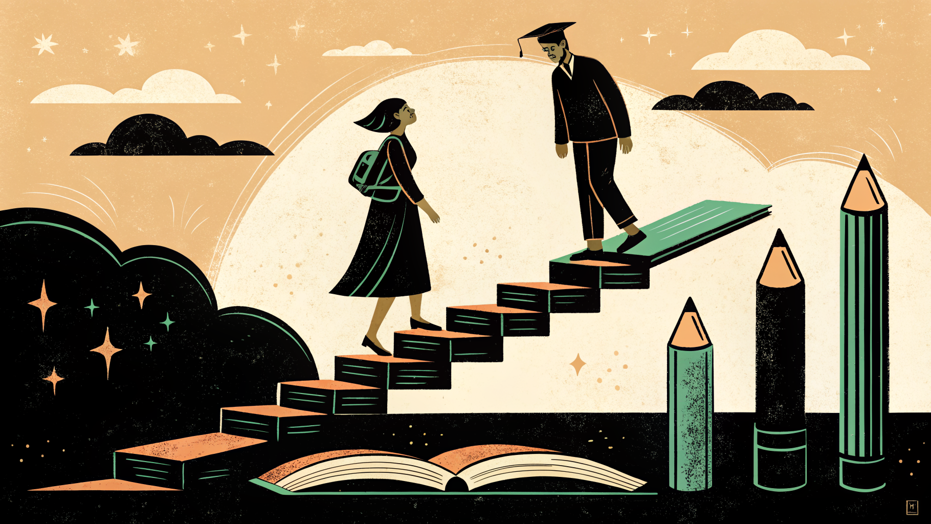 Docente mexicana revisando una rúbrica de evaluación junto a sus estudiantes en el aula de clases