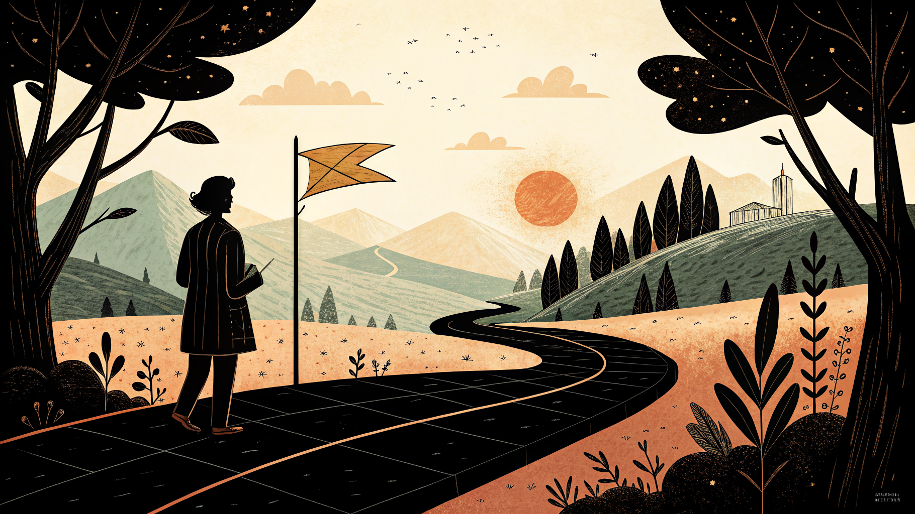 A teacher reviewing a backward design lesson plan template with curriculum maps, assessment rubrics, and learning objectives displayed on a classroom whiteboard